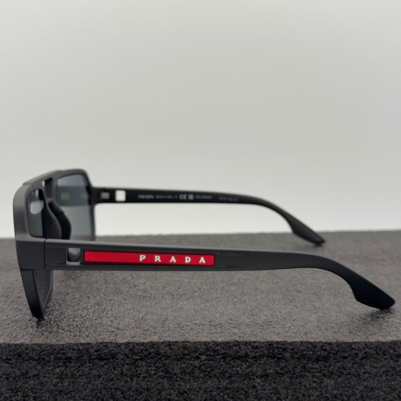 Prada Linea Rossa PS 01XS DG002G Black Sunglasses Polarized Dark Grey Lens READ - Picture 5 of 13